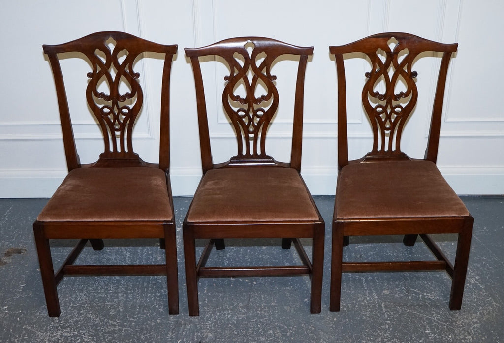 LOVELY CHIPPENDALE STYLE SET OF 6 DINING CHAIRS H FRAME
