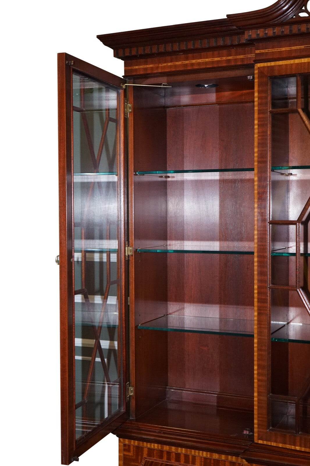 LARGE GEORGIAN STYLE MAHOGANY BREAKFRONT BOOKCASE COUNCILL FURNITURE