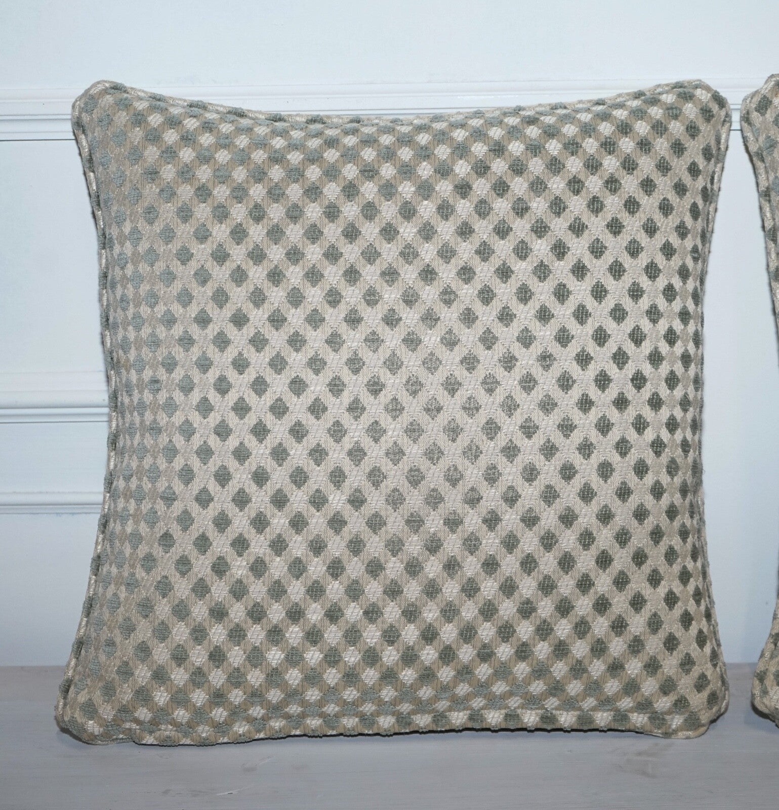 VINTAGE DURESTA DUCK SCATTER CUSHION CREAM AND SAGE