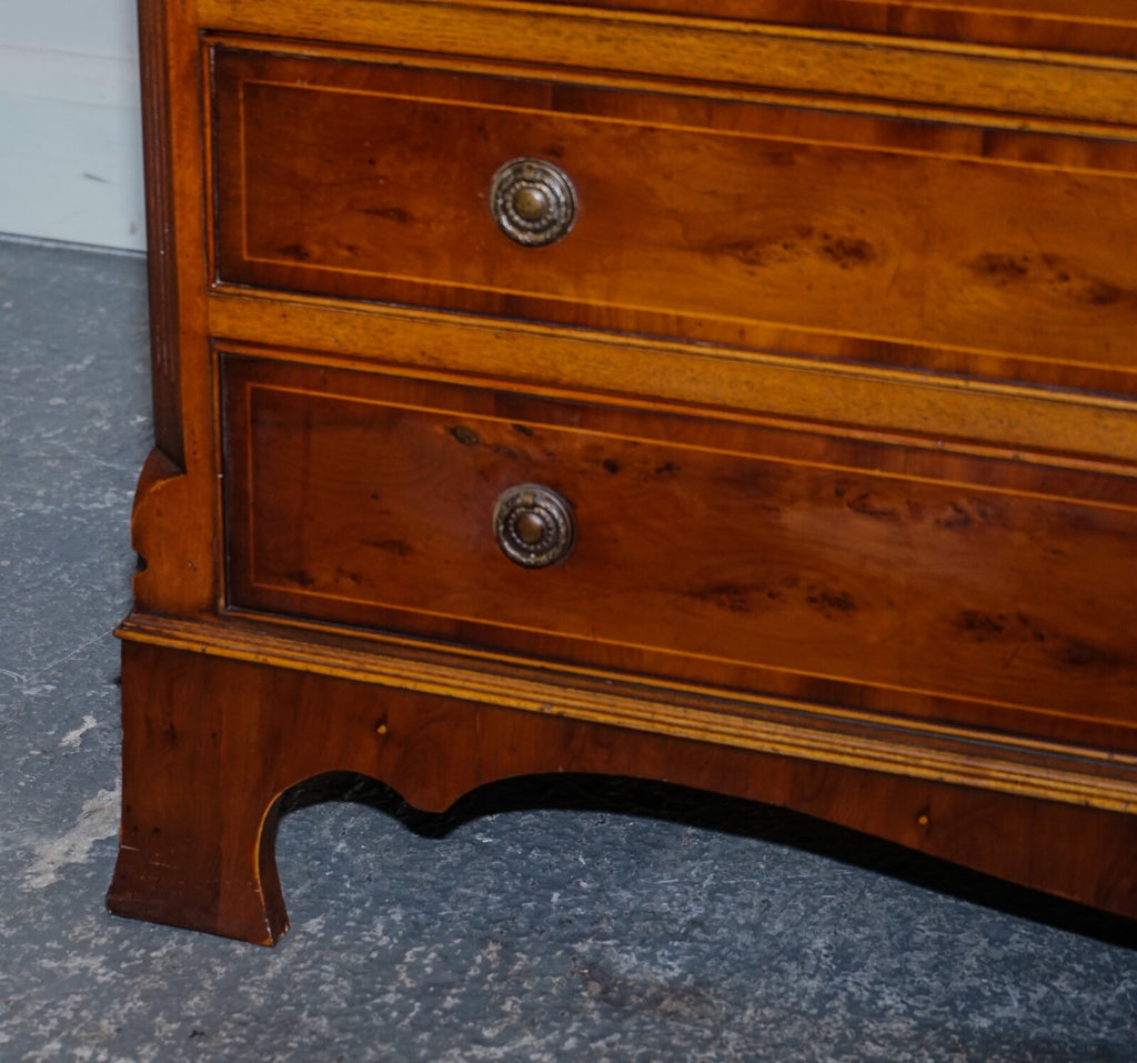 GEORGIAN STYLE H.G. HUDSON BURR WALNUT SIDEBOARD BANK OF DRAWERS QUALITY MADE