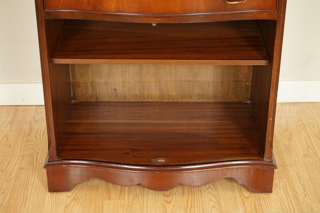 OPEN BOOKCASE CABINET WITH SHELVES SERVING TRAY AND DRAWER