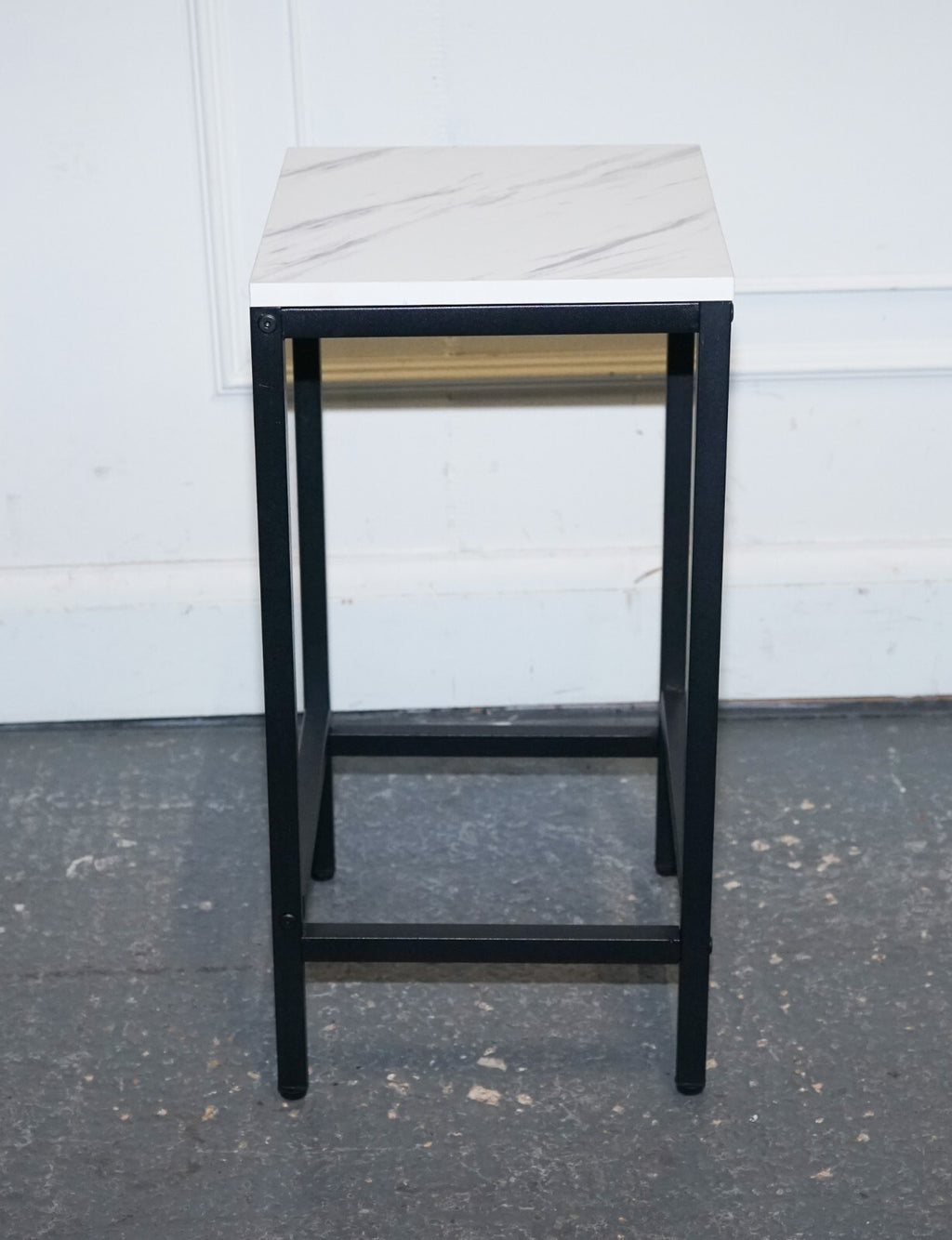 LOVELY MODERN FAUX MARBLE EFFECT TOP SIDE PLANT LAMP TABLE