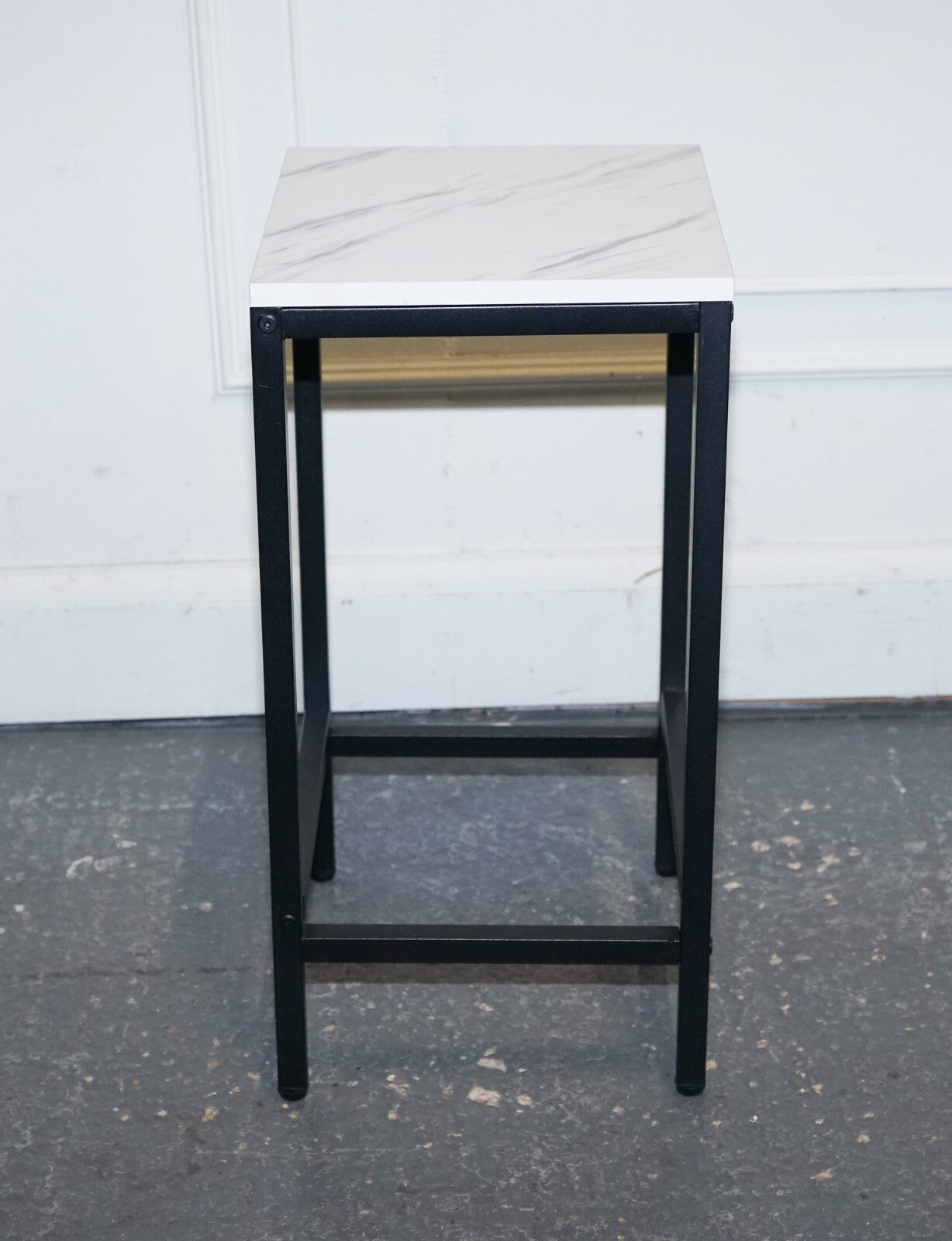 LOVELY MODERN FAUX MARBLE EFFECT TOP SIDE PLANT LAMP TABLE