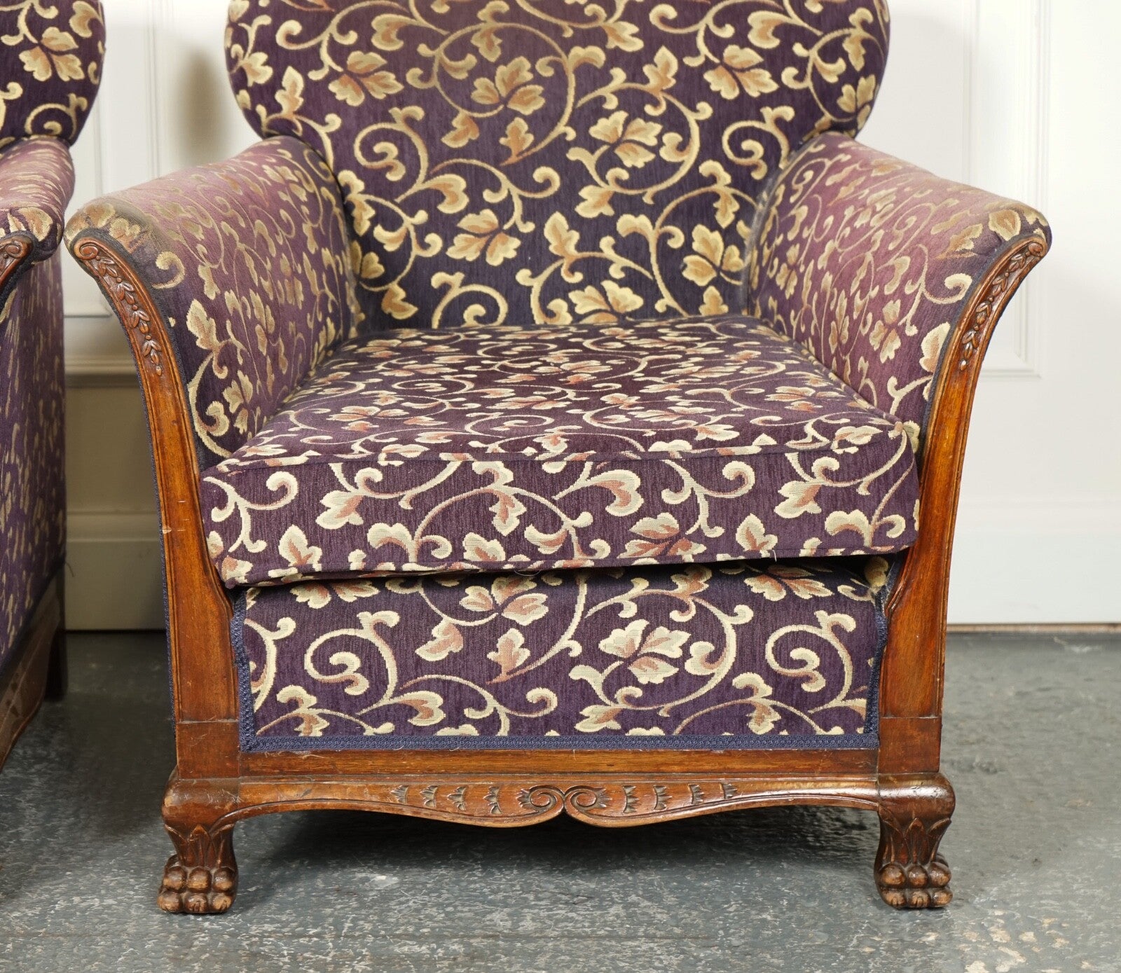 VICTORIAN FABRIC BERGERE SUITE SOFA AND TWO ARMCHAIRS UPHOLSTERY PROJECT J1