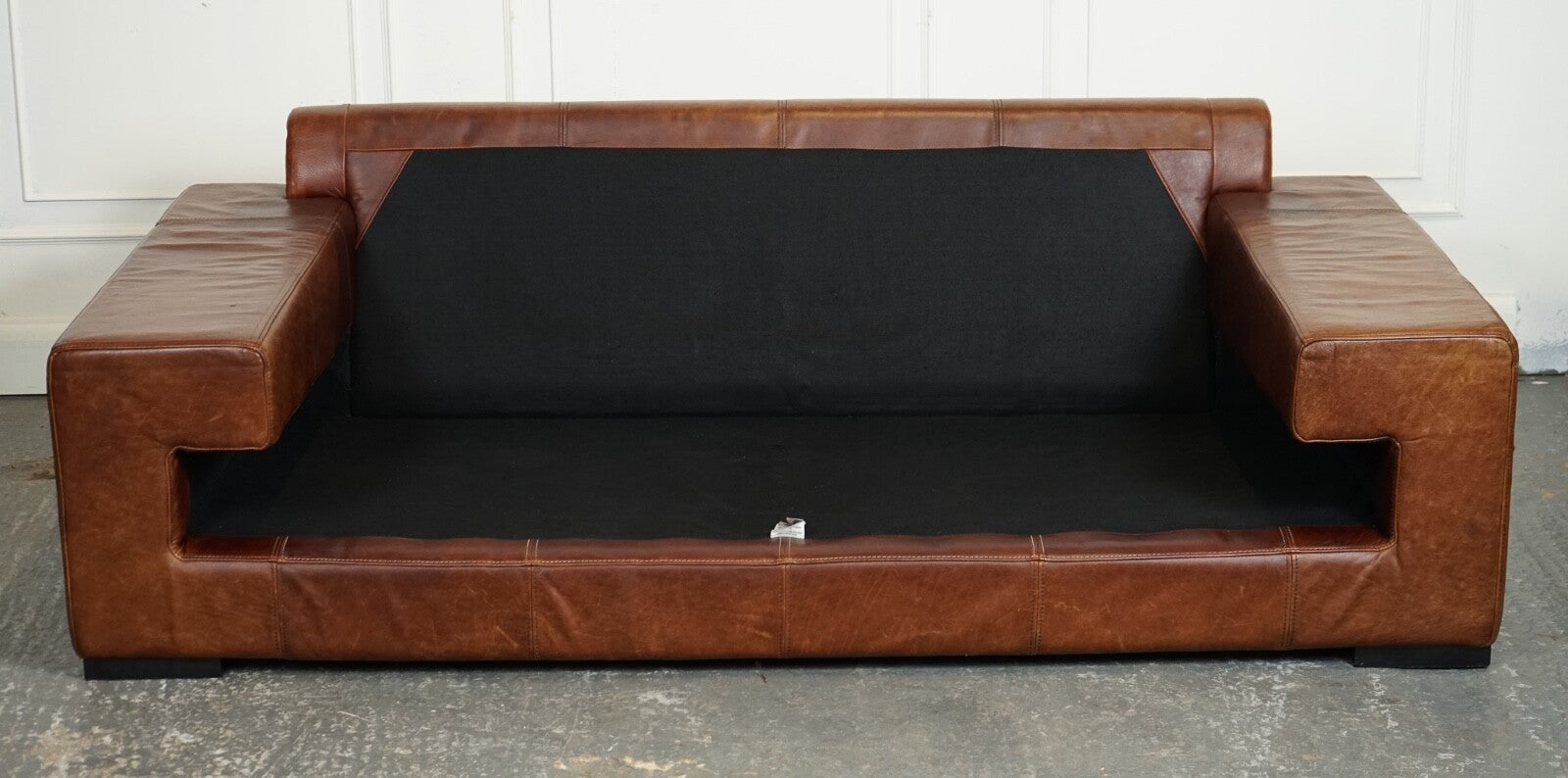 RETRO HALO TiMOTHY OULTON BROWN LEATHER SOFA