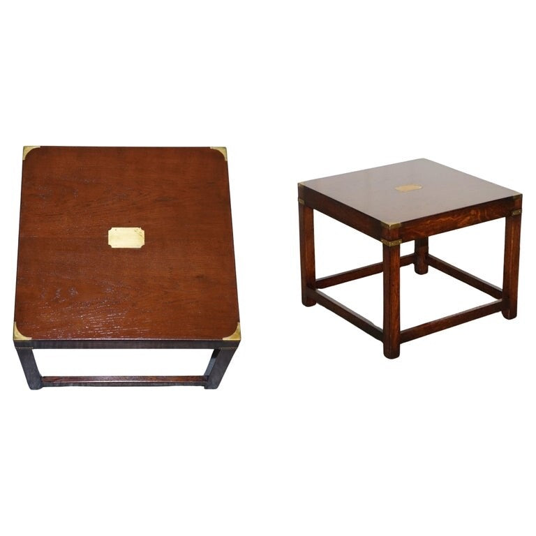 VINTAGE REH KENNEDY MILITARY CAMPAIGN SIDE END LAMP TABLE
