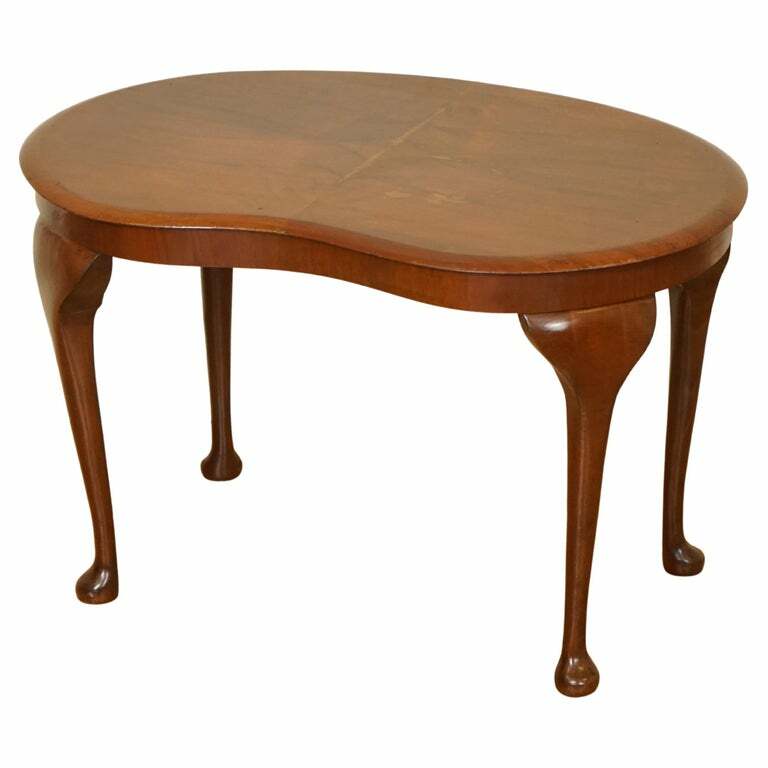 GORGEOUS KIDNEY ART DECO HARDWOOD SIDE END PLANT TABLE
