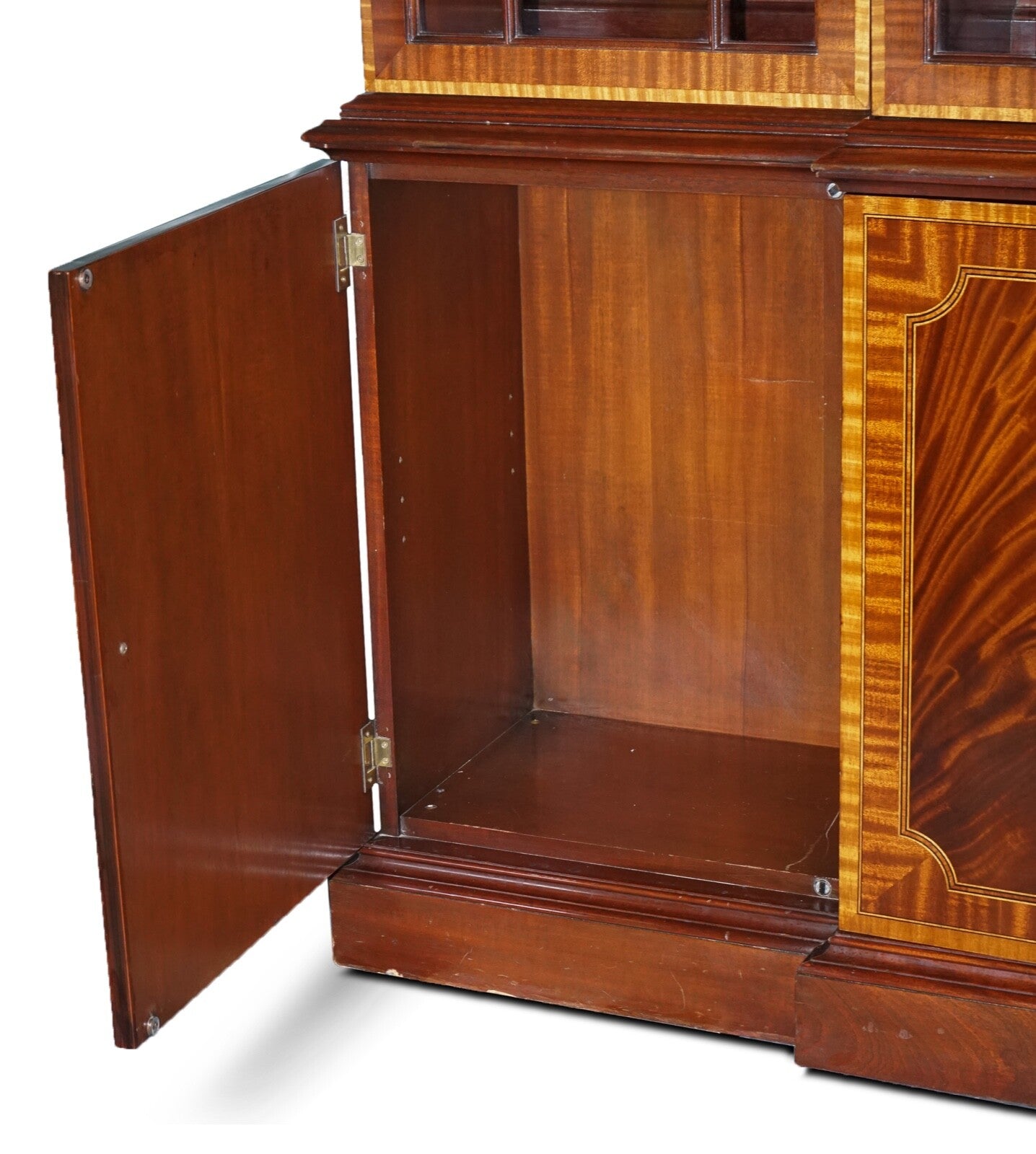LARGE GEORGIAN STYLE MAHOGANY BREAKFRONT BOOKCASE COUNCILL FURNITURE