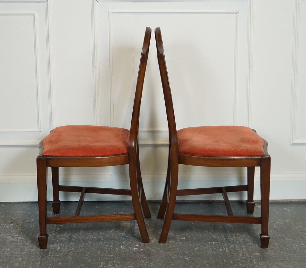 LOVELY PAiR OF VICTORIAN HEPPLEWHITE CARVER HALLWAY SIDE CHAIRS FEATHER FILLED