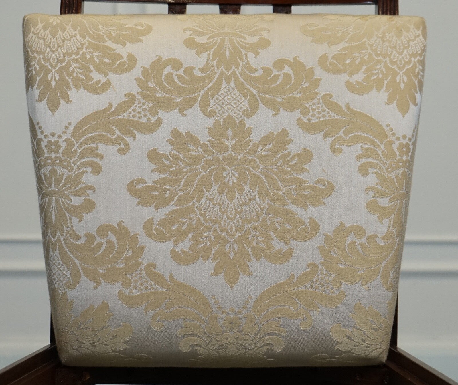 HEPPLEWHITE STYLE BEVAN FUNNELL SET 5 DINING CHAIRS CREAM UPHOLSTERED SEATS J1