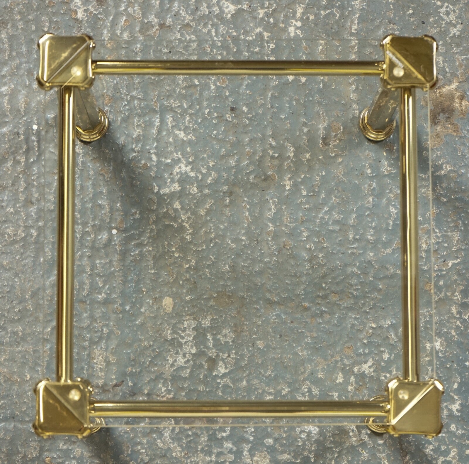 SET OF 1970'S HOLLYWOOD REGENCY GOLDEN BRASS GLASS NEST OF TABLES SIDE TABLE  J1