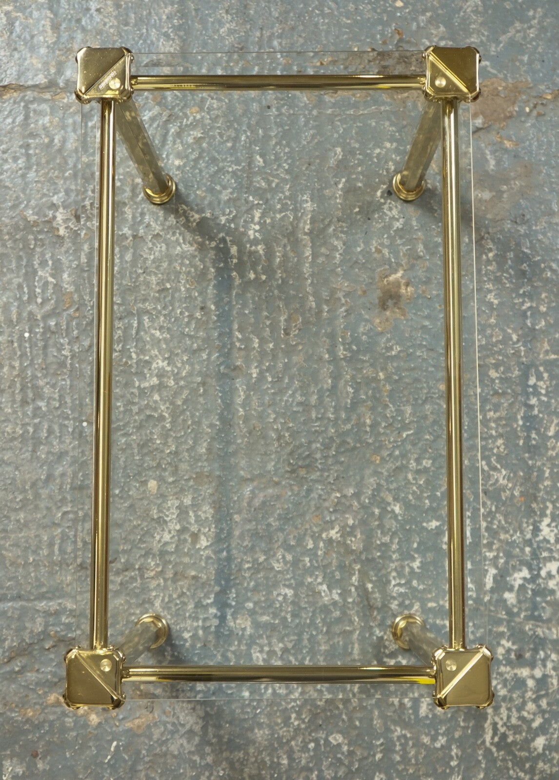 SET OF 1970'S HOLLYWOOD REGENCY GOLDEN BRASS GLASS NEST OF TABLES SIDE TABLE  J1
