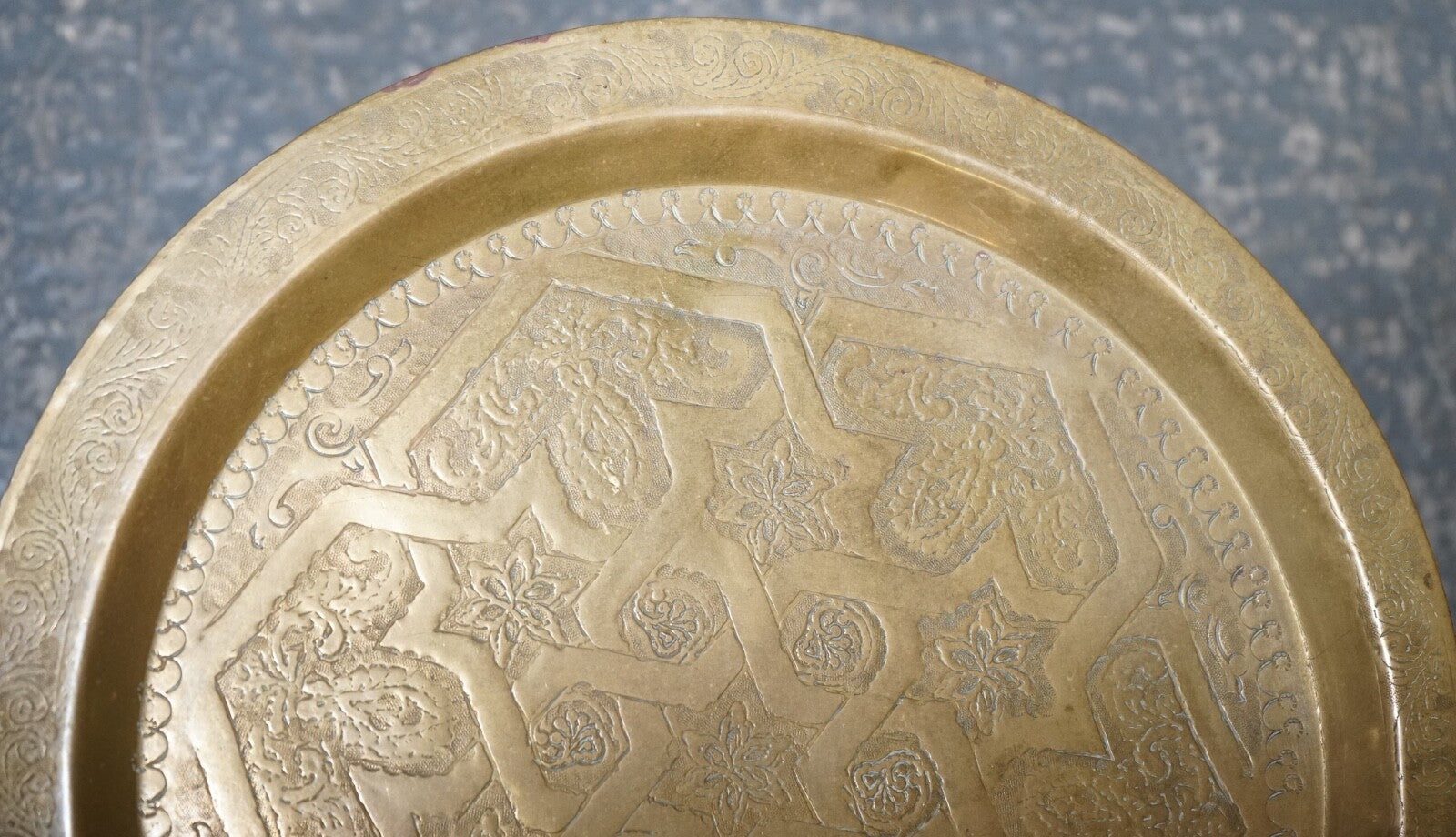 VINTAGE MOORISH MOROCCAN BRASS FOLDING TRAY TABLE