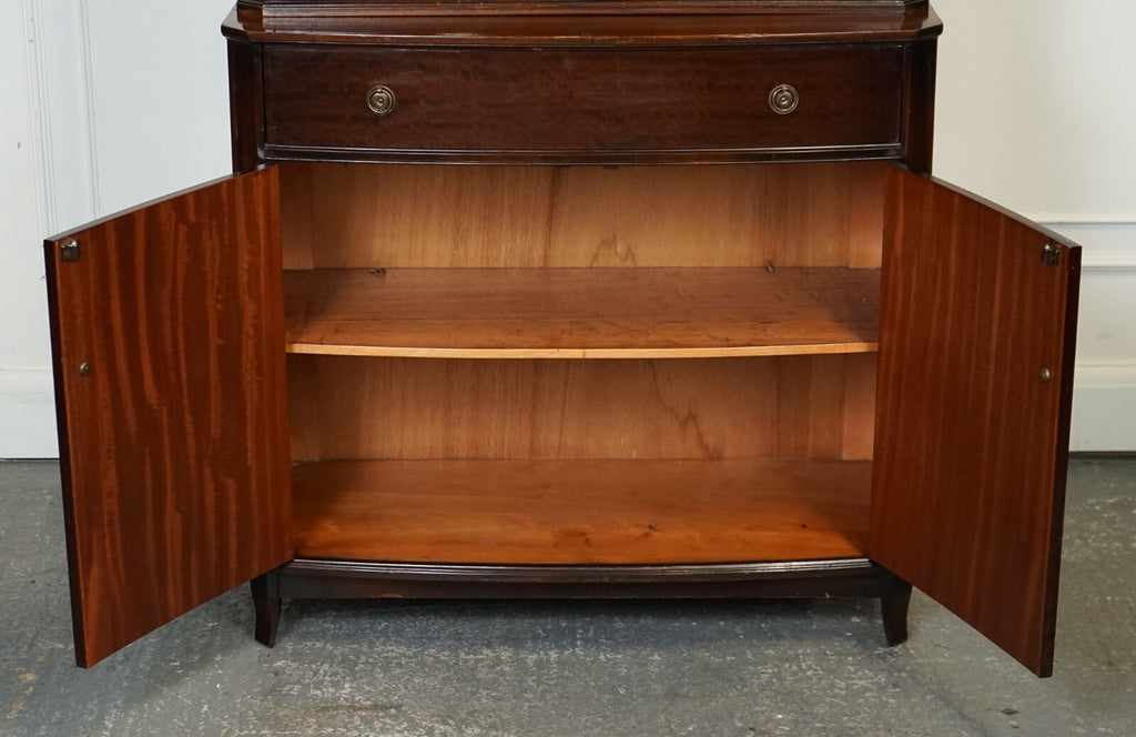 REGENCY STYLE HARDWOOD BOOKCASE CABINET GLAZED DOORS J1