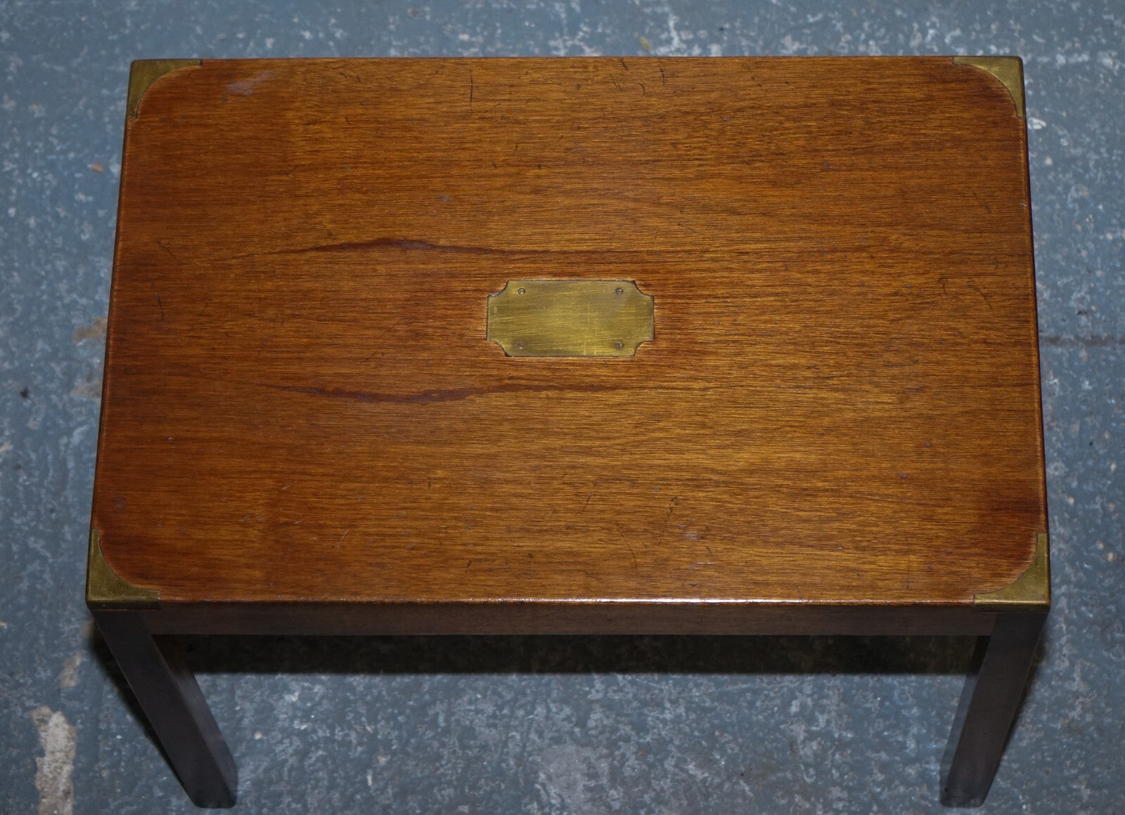 VINTAGE LONDON HARRODS KENNEDY MILITARY CAMPAIGN NEST OF TWO TABLES BRASS DETAIL