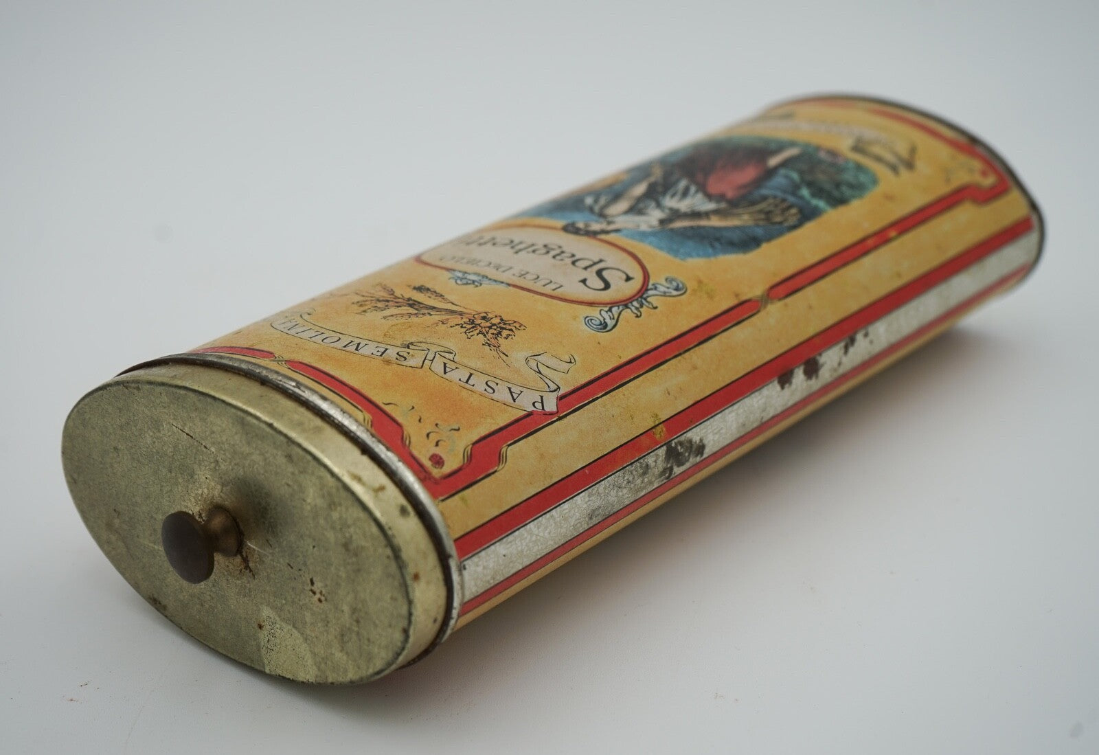 VINTAGE LUCE DECIELO ITLAIAN SPAGHETTI TIN VERY DECORATIVE