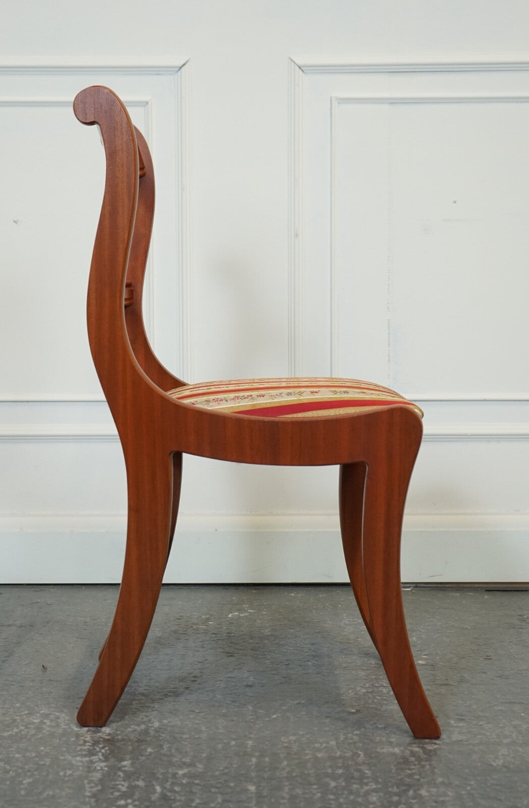 VINTAGE SET OF 8 YEW WOOD DINING CHAIRS J1