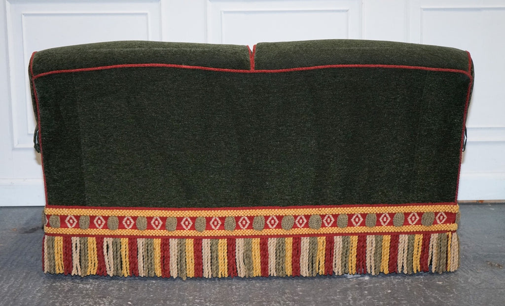 PETER DUDGEON BRITISH HANDMADE GREEN FABRIC HOWARD STYLE 2 SEATER SOFA RRP£10000