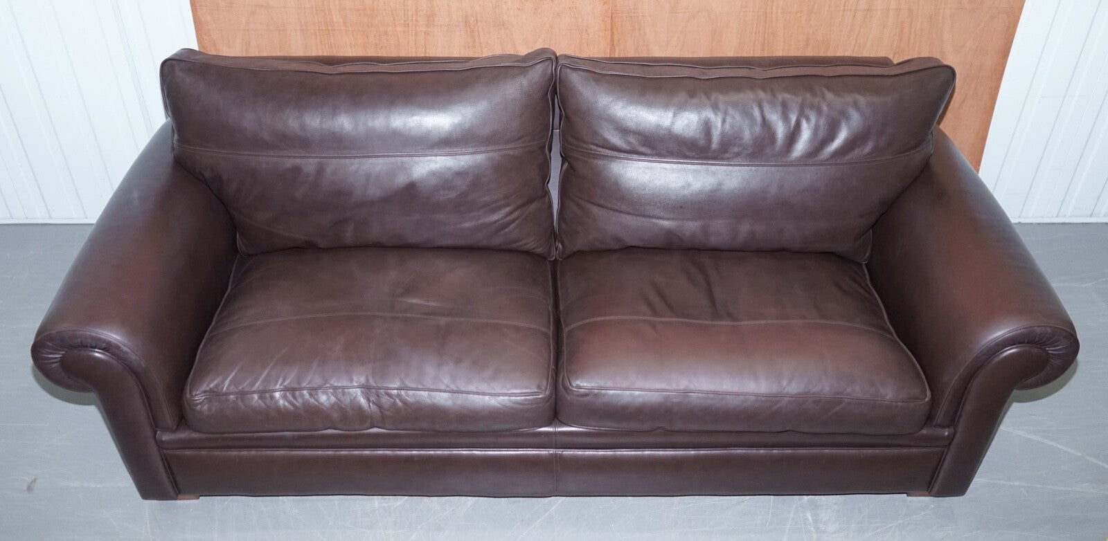 HARRODS DIVINE DURESTA GARRICK 3 SEATER BROWN LEATHER FEATHER FILLED RRP £5,000