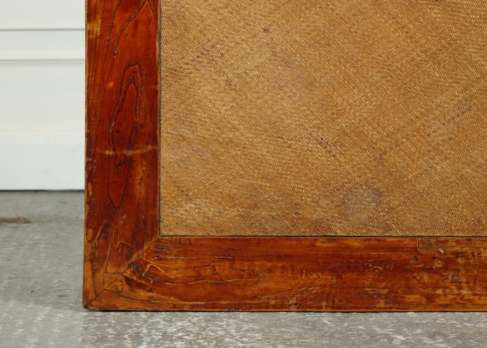 LARGE ANTIQUE CHINESE OPIUM COFFEE TABLE WITH CANE INSET TOP J1