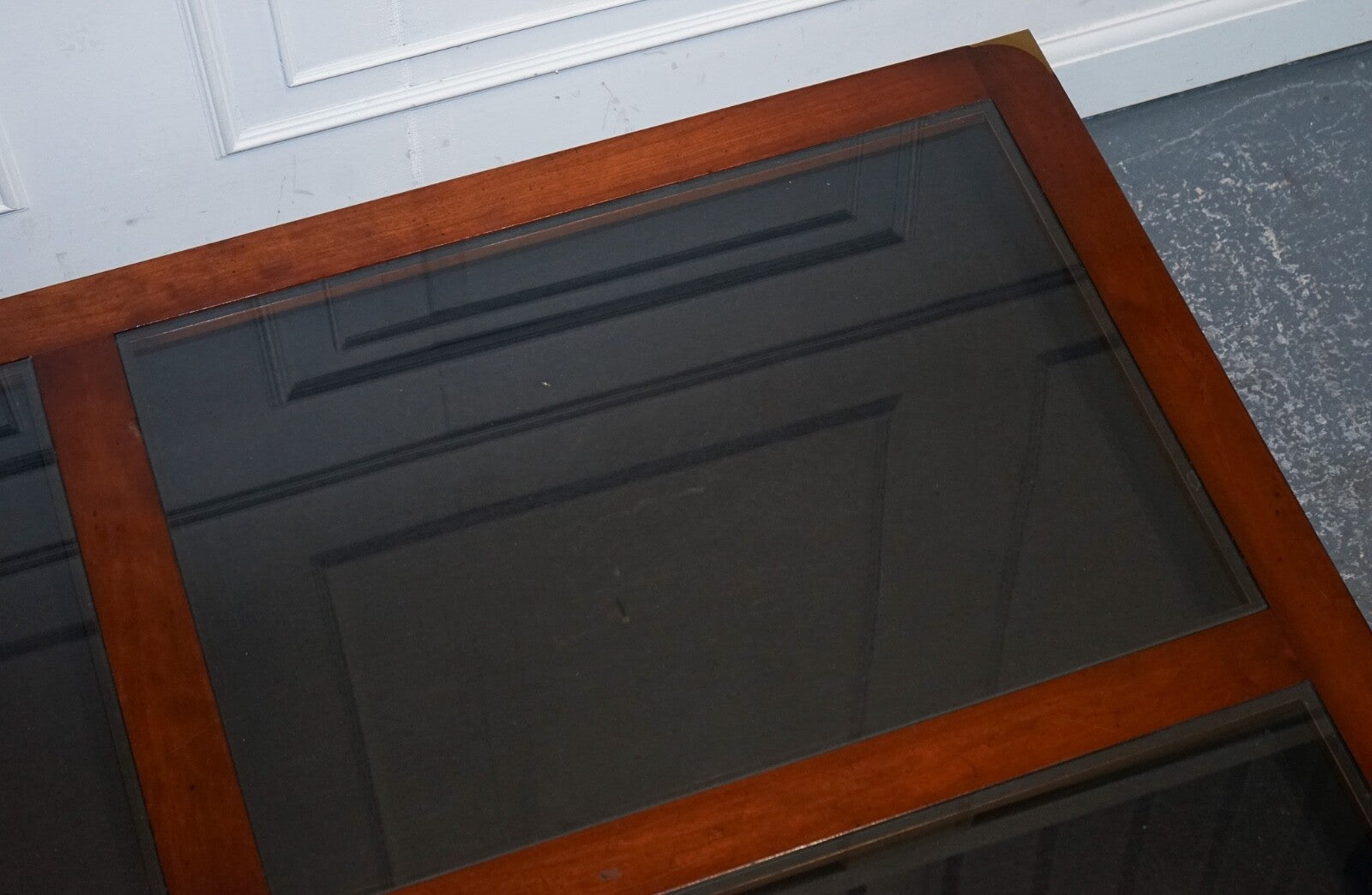 VERY LARGE COFFEE TABLE WITH INLAID GLASS PANELS  MADE BY KENNEDY HARRODS