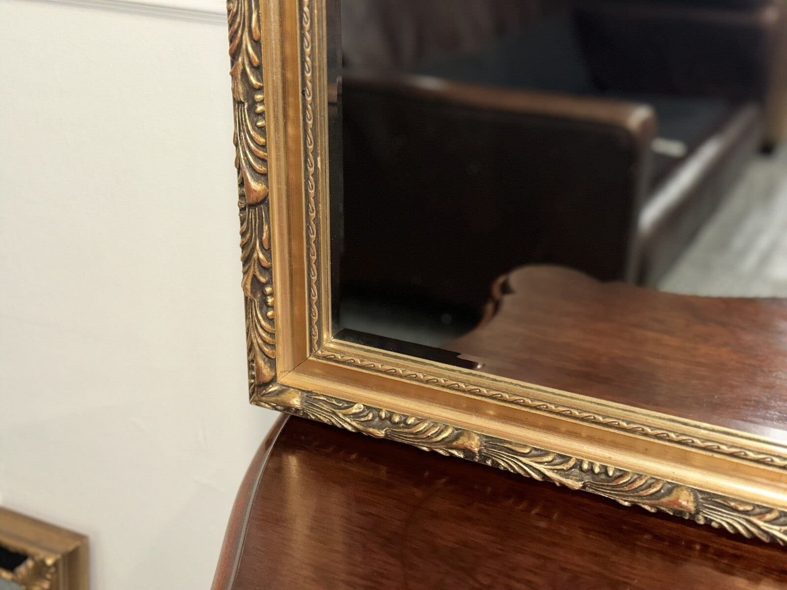 LOVELY VINTAGE GOLD ORNATE BEVELLED MIRROR