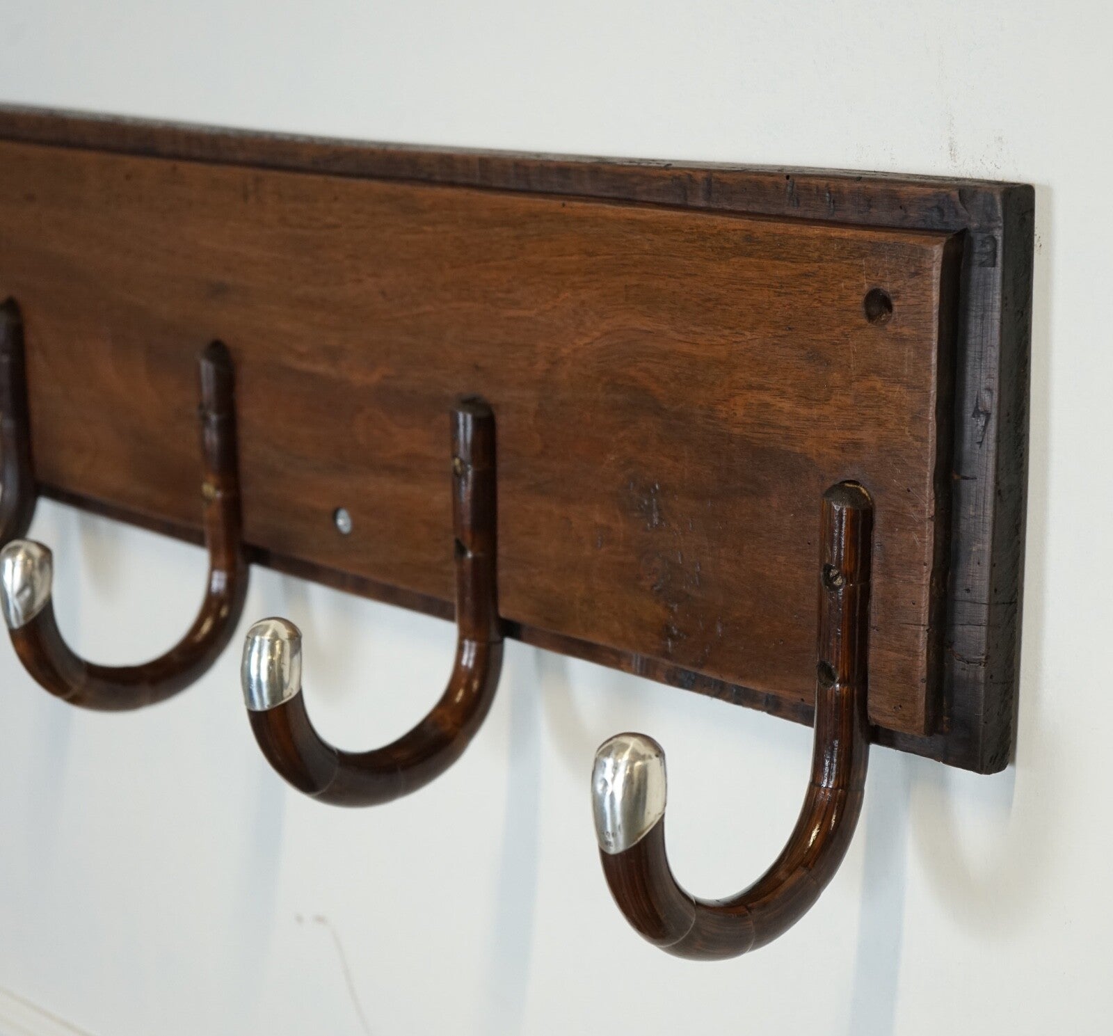 RARE CUSTOM MADE ART DECO 1920 STERLING SILVER MOUNTED HAT COAT WALL RACK J1