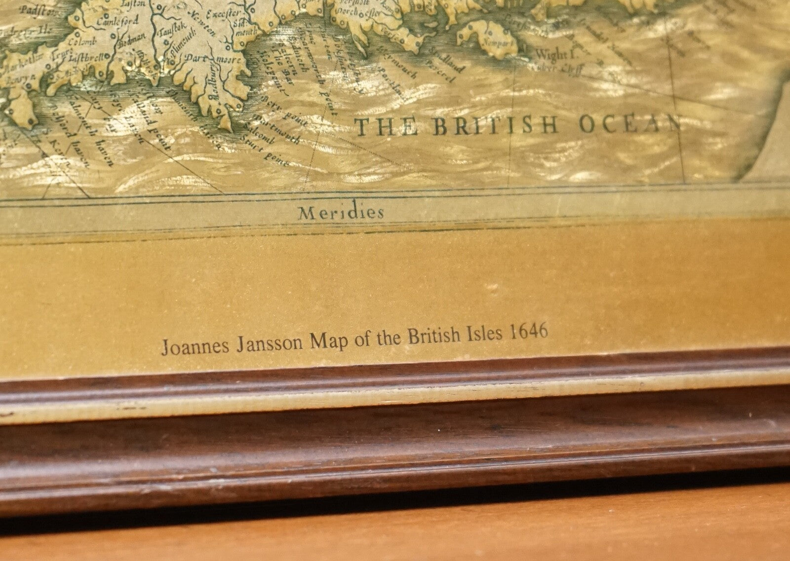 VINTAGE GOLD FOIL MAP OF THE BRITISH ISLES 1646 BY JOANNES JANSSEN