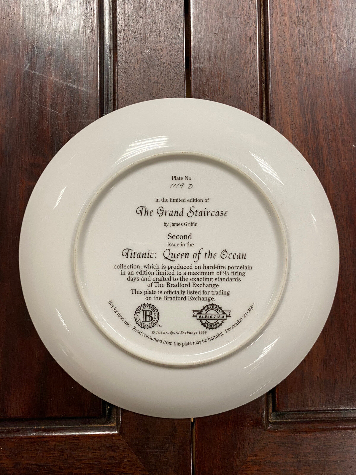 VINTAGE BRADFORD EXCHANGE SET OF 4 TITANIC COLLECTABLE PLATES