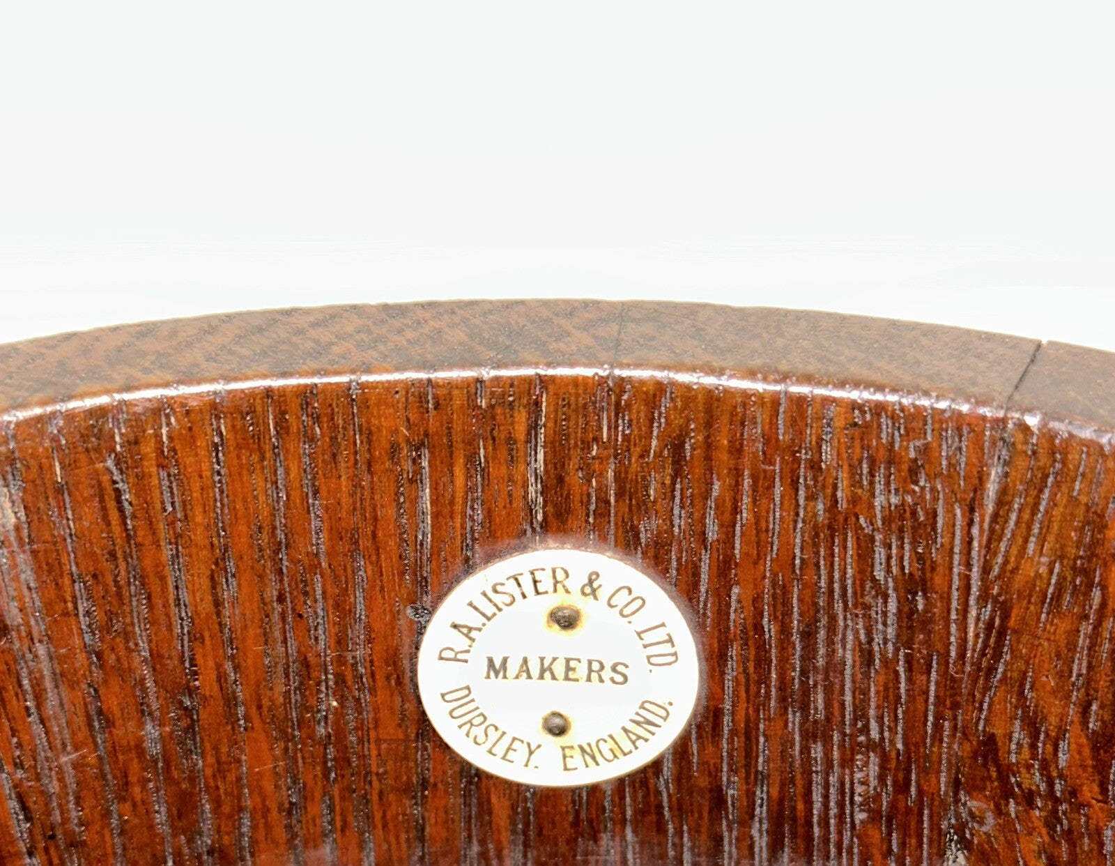 R A LISTER & CO OAK 1900s EDWARDIAN BUCKET WITH BRASS BRACES