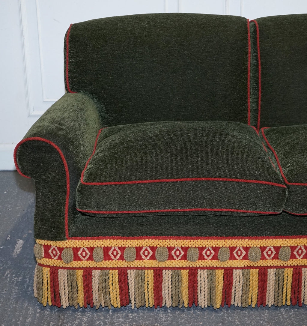 PETER DUDGEON BRITISH HANDMADE GREEN FABRIC HOWARD STYLE 2 SEATER SOFA RRP£10000