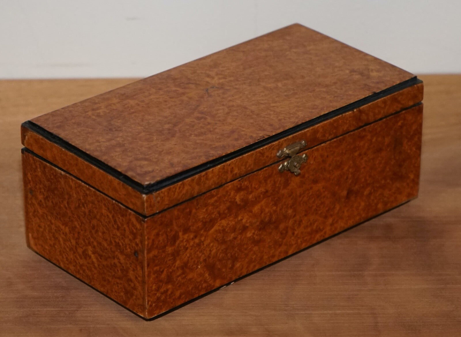 BEAUTIFUL SET OF VINTAGE BURR WALNUT SEWING STORAGE