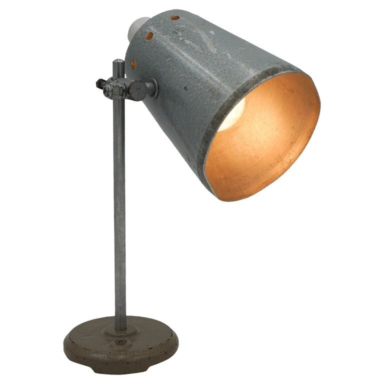 1940'S ENGLISH SALVAGED LABORATORY SCHOOL TABLE ADJUSTABLE LIGHT 003