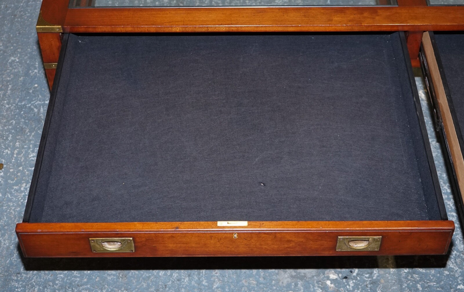 VERY LARGE COFFEE TABLE WITH INLAID GLASS PANELS  MADE BY KENNEDY HARRODS