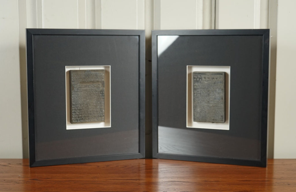 PAIR OF ARABIC WRITINGS FRAMED IN MODERN BLACK FRAMES