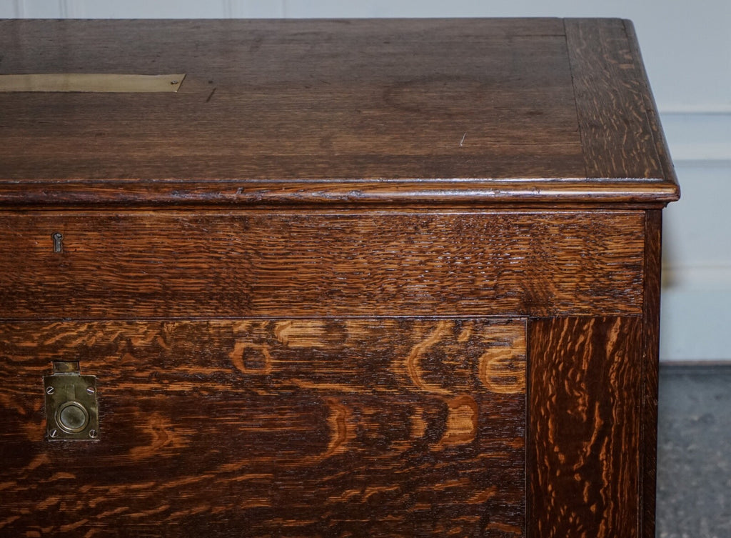 LARGE RARE  VICTORIAN ANTIQUE MILITARY CAMPAIGN SPECIMEN TRUNK OR LETTERS TRUNK