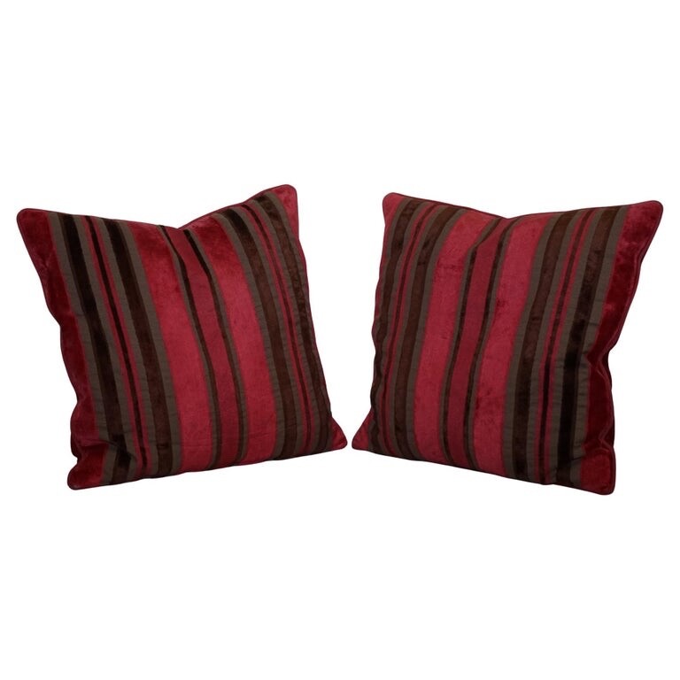 PAIR OF ALEXANDER & JAMES HUDSON STRiPEY SCATTER CUSHIONS