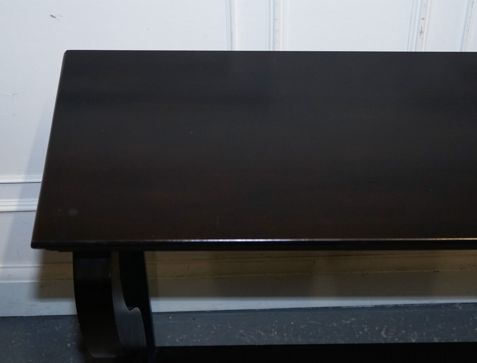 LOVELY BLACK FRENCH BAROQUE STYLE CONSOLE TABLE SIDEBOARD