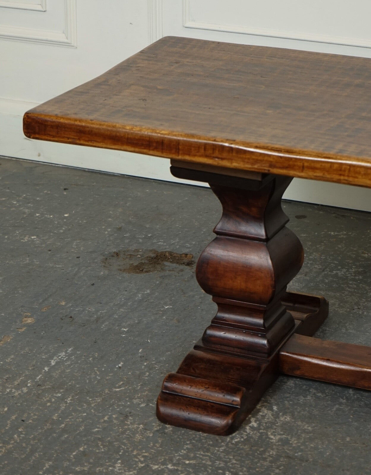 VINTAGE REFECTORY ROBERT MOUSEMAN THOMPSON STYLE DAZED OAK COFFEE TABLE J1