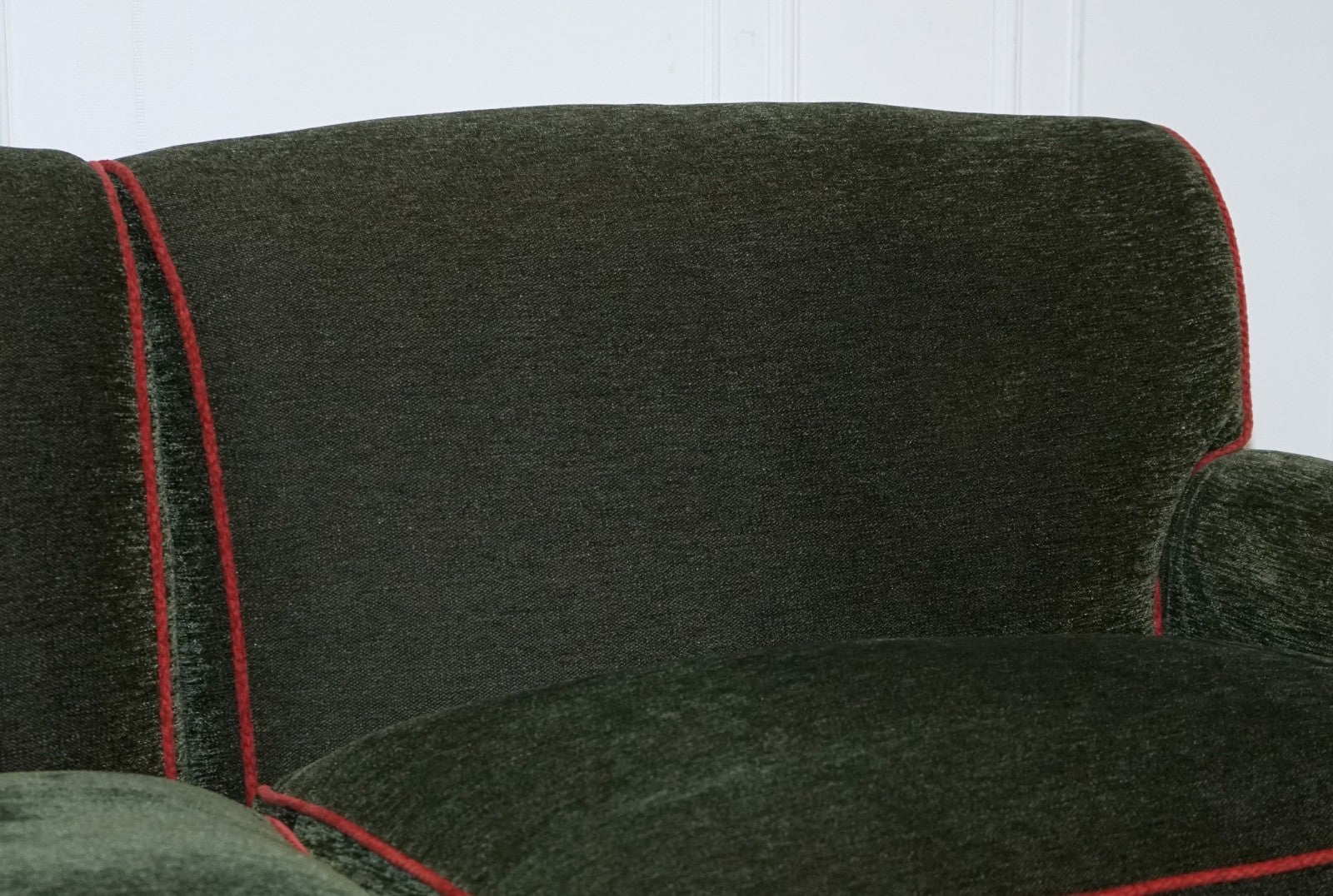 PETER DUDGEON BRITISH HANDMADE GREEN FABRIC HOWARD STYLE 3 SEATER SOFA RRP£12000