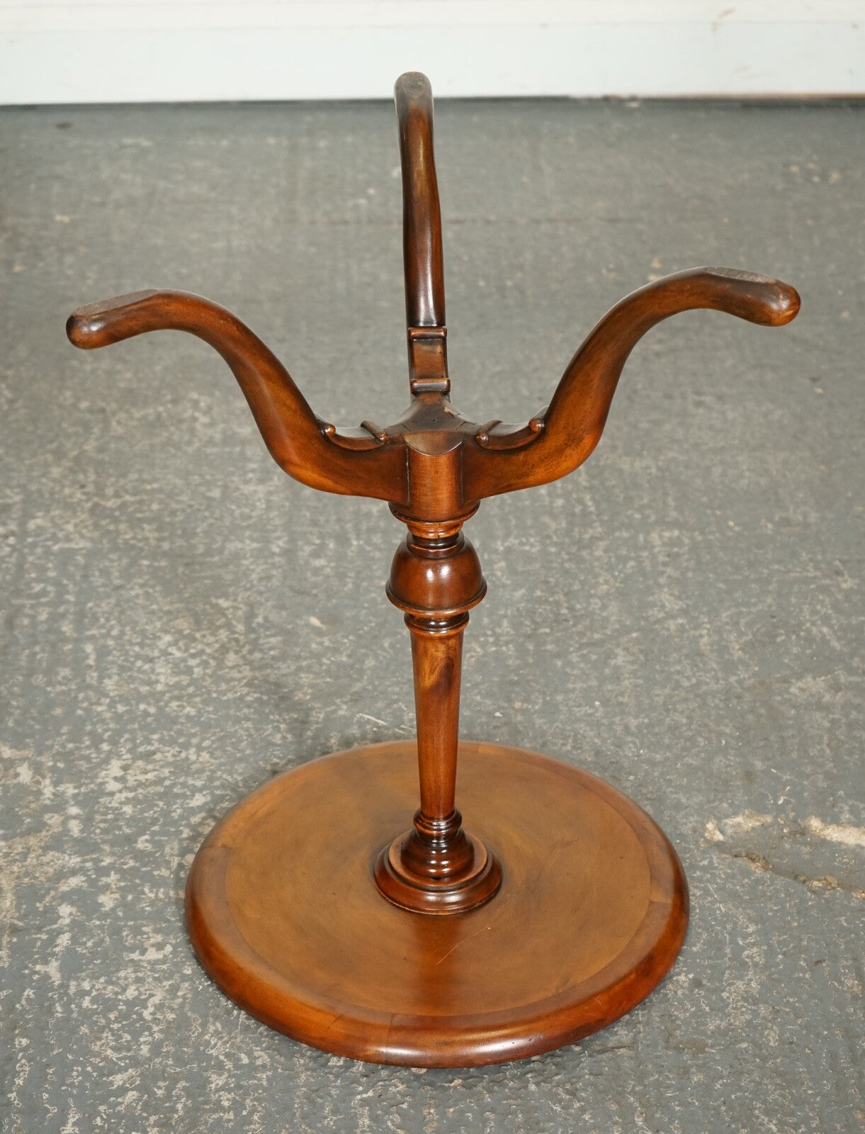 VINTAGE THEODORE ALEXANDER BROWN LEATHER TOP SIDE END WINE TABLE