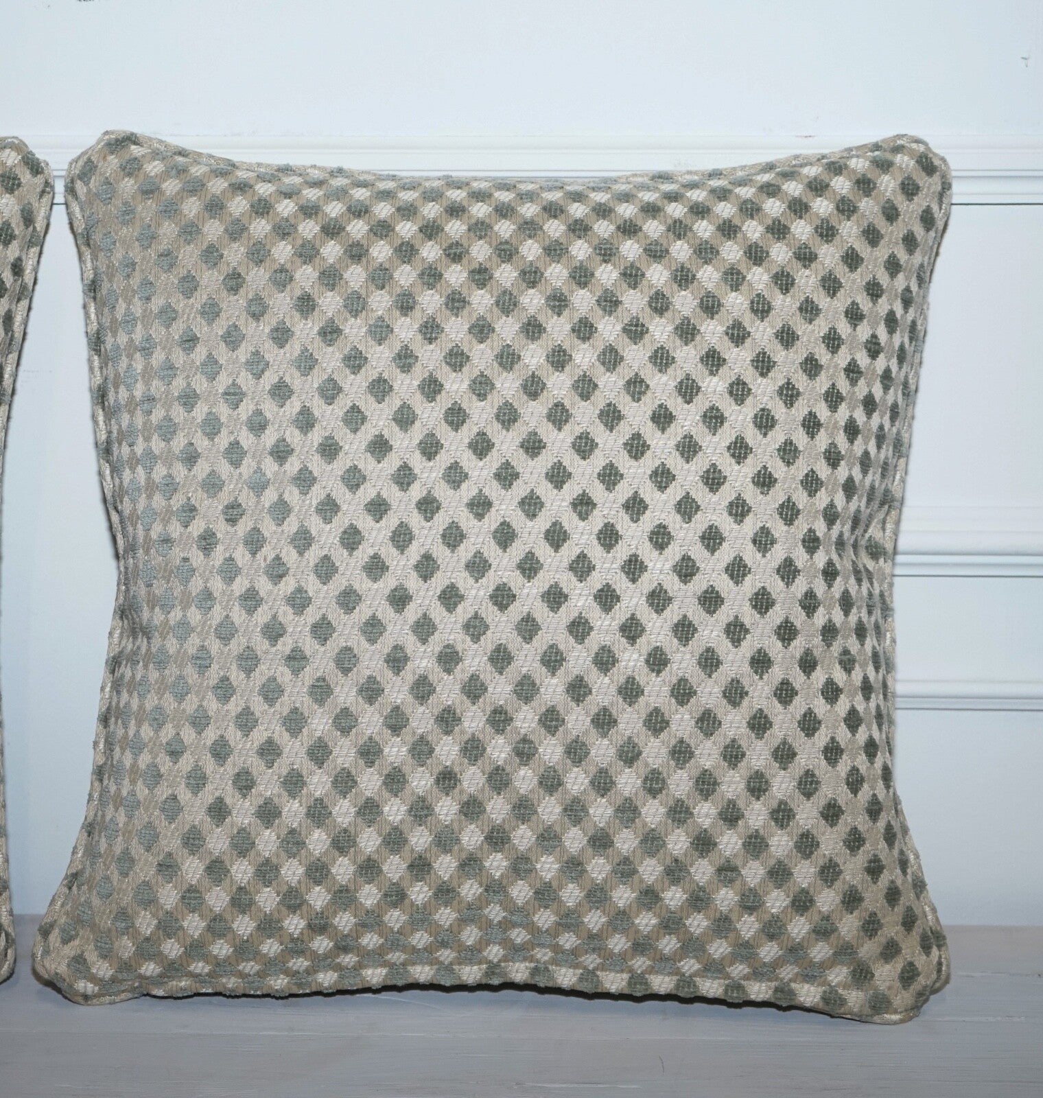 VINTAGE DURESTA DUCK SCATTER CUSHION CREAM AND SAGE