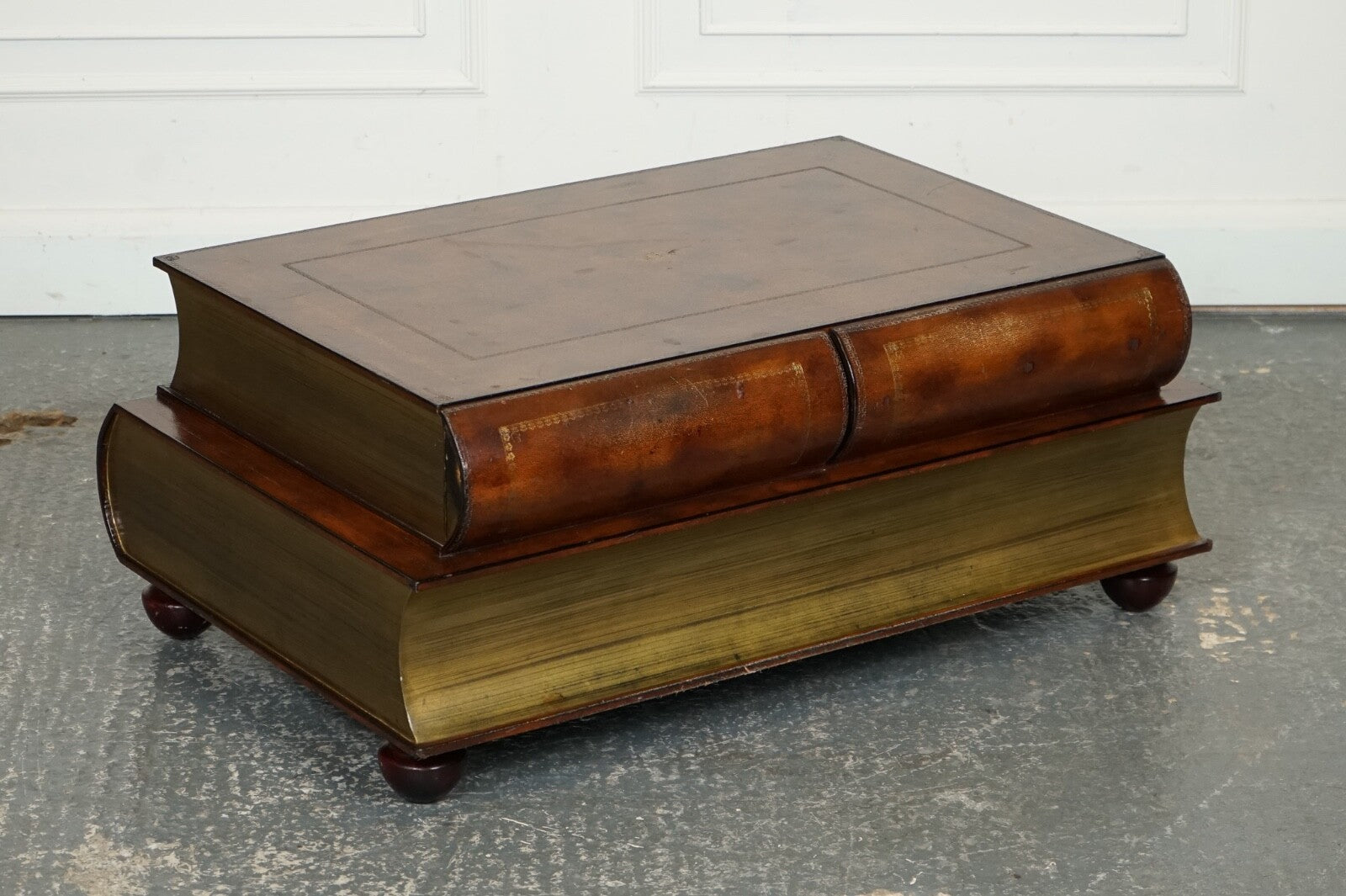 VINTAGE THEODORE ALEXANDER SCHOLARS STACK LIBRARY BOOKCASES COFFEE TABLE DRAWER