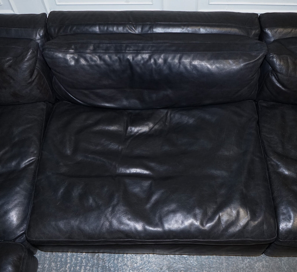 TIMOTHY OULTON ZENNA SECTIONAL GREY LEATHER SOFA FEATHER FILLED CUSHION RRP £10K