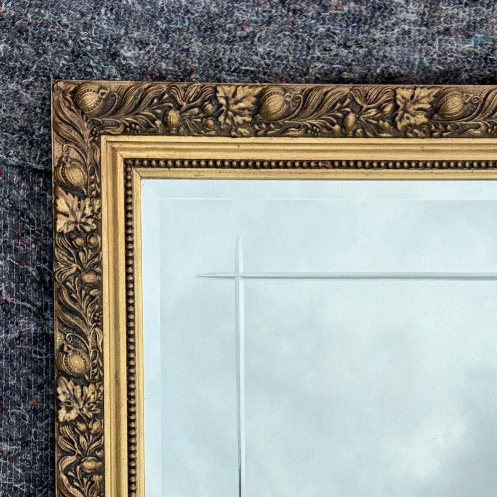 VINTAGE GOLD ORNATE BEVELLED MIRROR