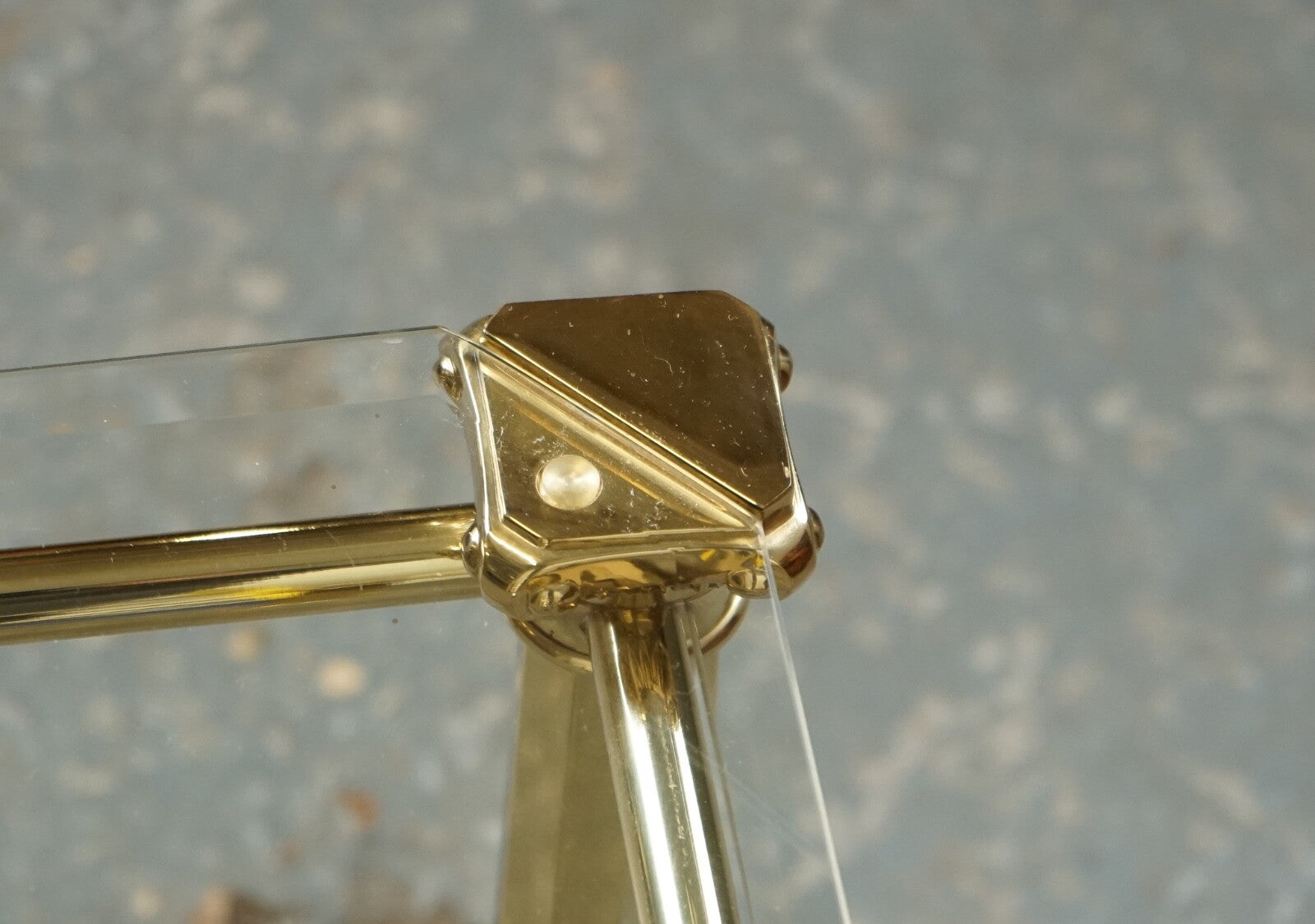SET OF 1970'S HOLLYWOOD REGENCY GOLDEN BRASS GLASS NEST OF TABLES SIDE TABLE  J1