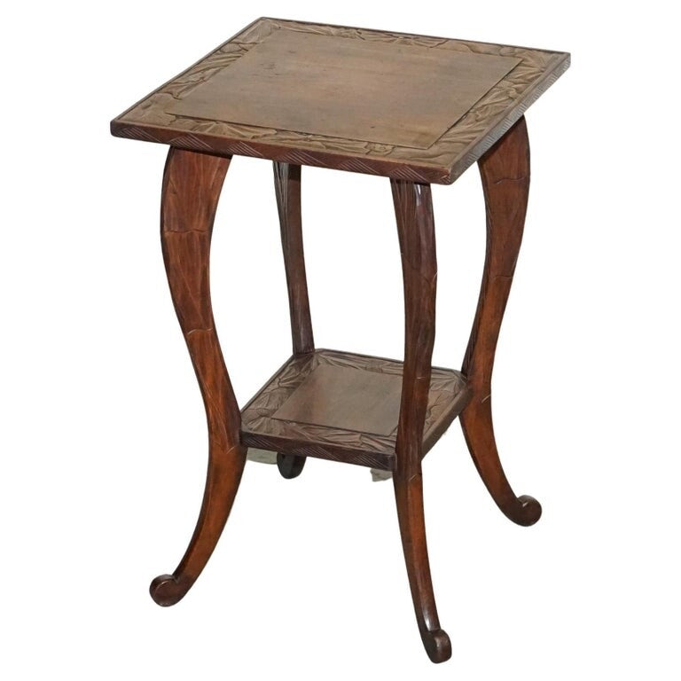 LIBERTY'S LONDON 1950's HAND CARVED OCCASIONAL SIDE END LAMP WINE TABLE