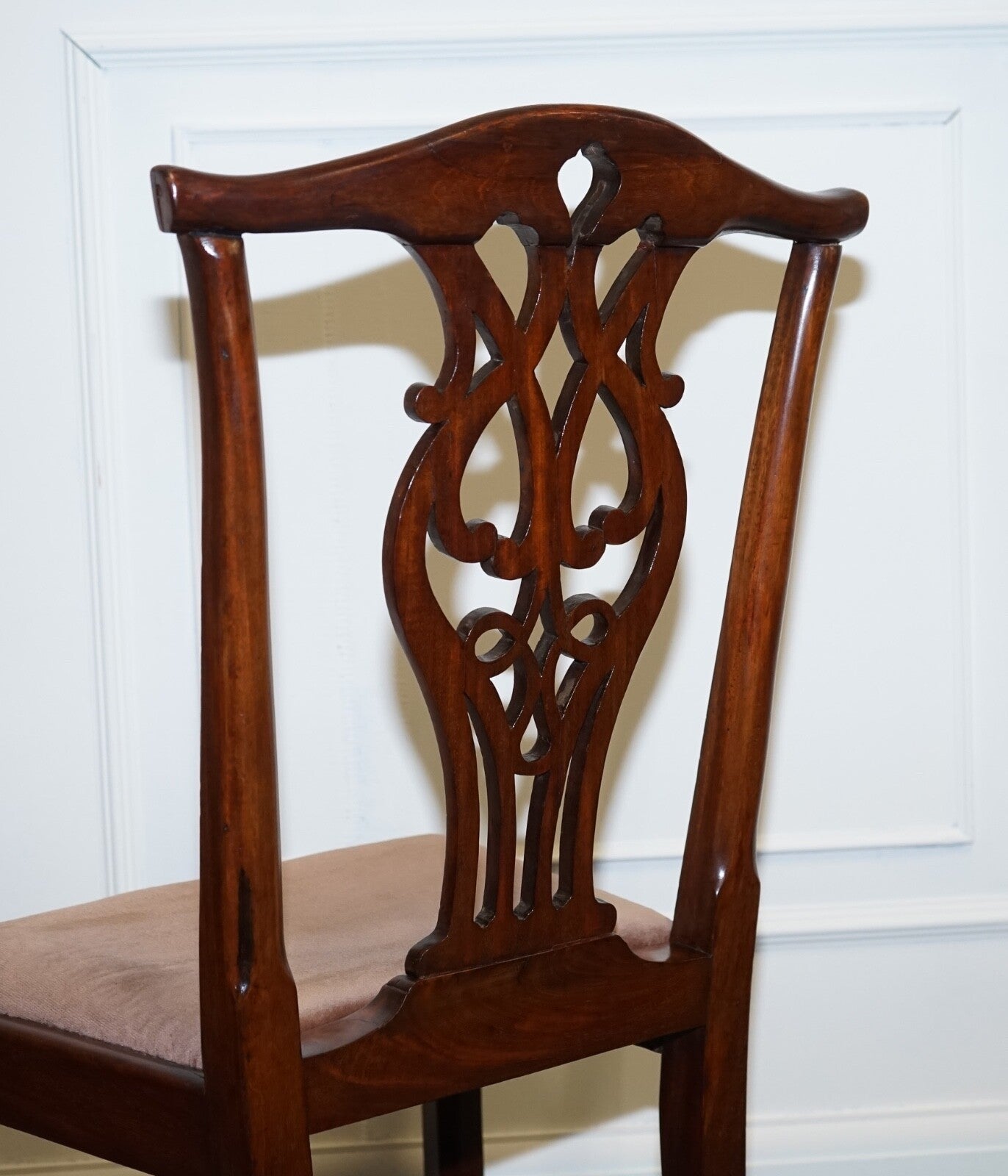 LOVELY CHIPPENDALE STYLE SET OF 6 DINING CHAIRS H FRAME