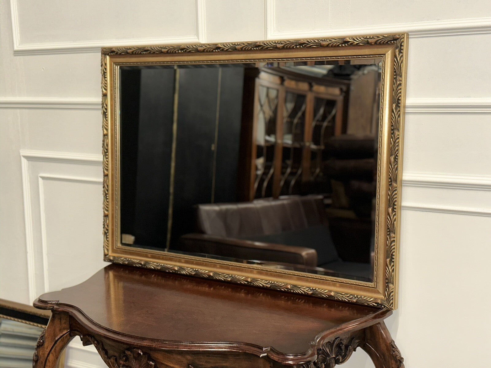 LOVELY VINTAGE GOLD ORNATE BEVELLED MIRROR