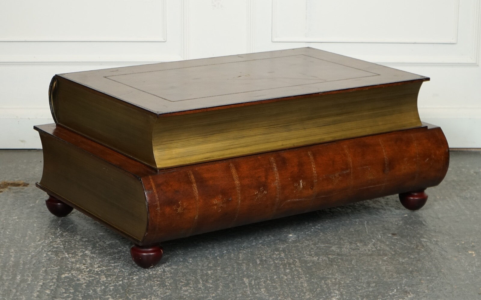 VINTAGE THEODORE ALEXANDER SCHOLARS STACK LIBRARY BOOKCASES COFFEE TABLE DRAWER